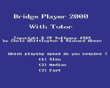 Bridge Player 2000 with Tutor